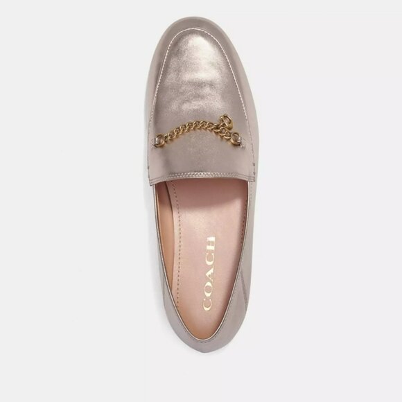 COACH | BNIB Metallic Gold Leather Hanna Loafer (Size 9.5) - Picture 2 of 13